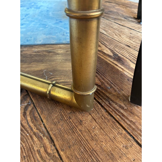 1980s Gilded Faux Bamboo Wall Mirror For Sale - Image 5 of 9