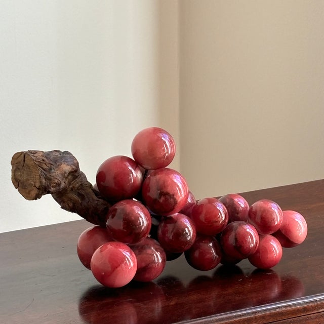 Rustic European Large Mid-20th Century Italian Alabaster Grape Cluster For Sale - Image 3 of 11