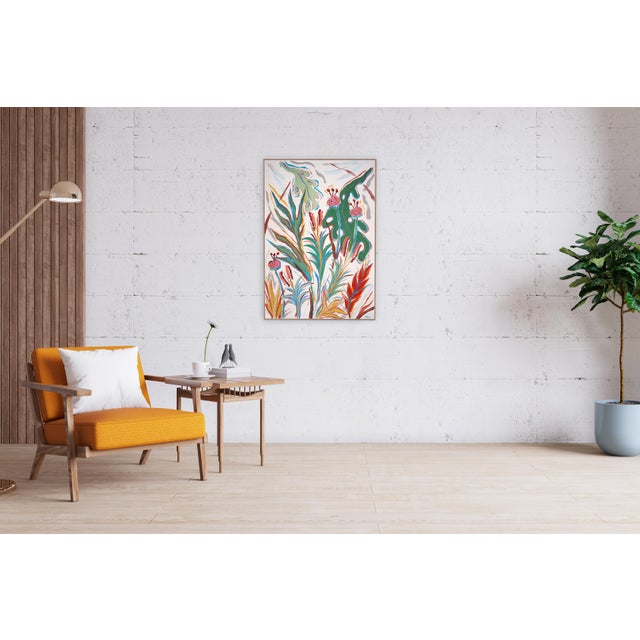 2025, Expressionist Landscape, Organic Flora, Tropical Garden, Acrylic Painting on Watercolor Paper by Romina Milano For Sale In Miami - Image 6 of 8