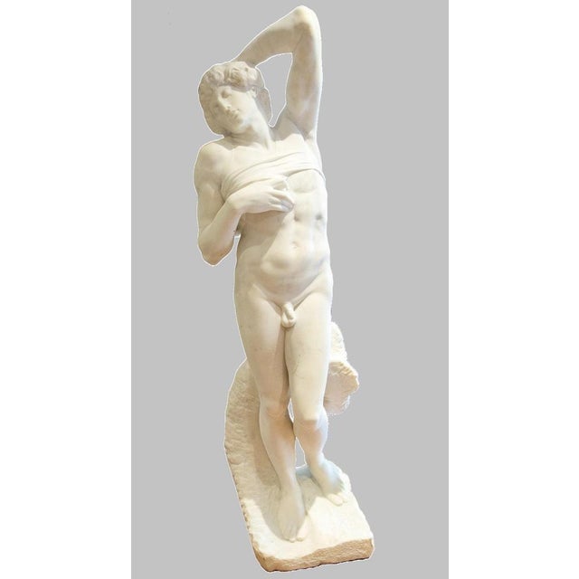 White Hiram Powers, Nude The Dying Slave, 19th Century White Carrara Marble For Sale - Image 8 of 8