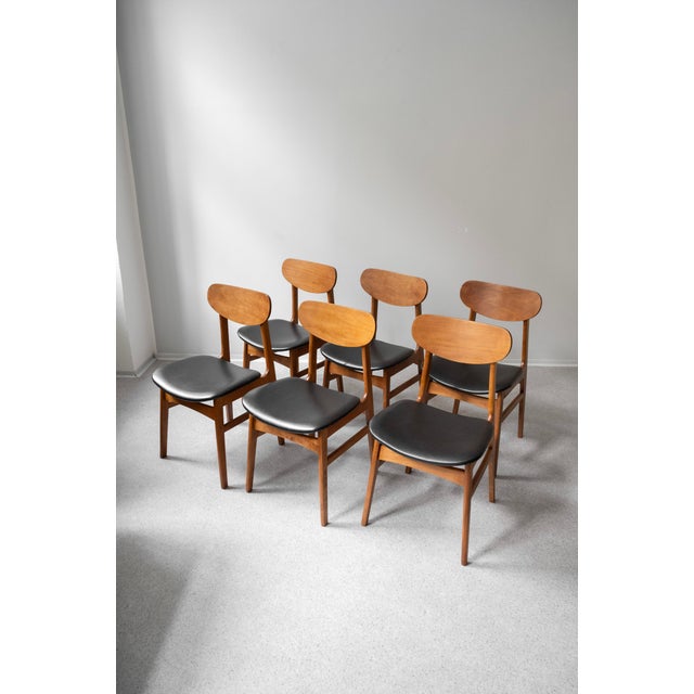 Mid-Century Modern Mid-Century Danish Dining Chairs in Teak and Leather, 1960s, Set of 6 For Sale - Image 3 of 12