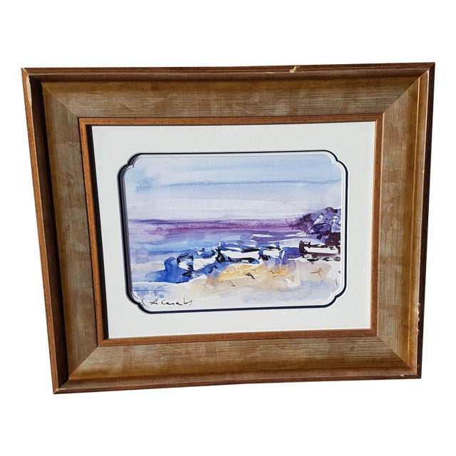 Amadeu Casals, Abstract Composition Drawing, Watercolor on Paper, Framed For Sale