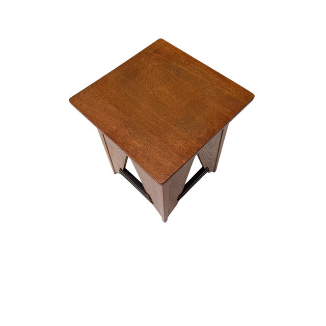 Art Deco Oak and Macassar Side Table by P.E.L. Izeren for De Genneper Molen, 1920s For Sale - Image 9 of 12