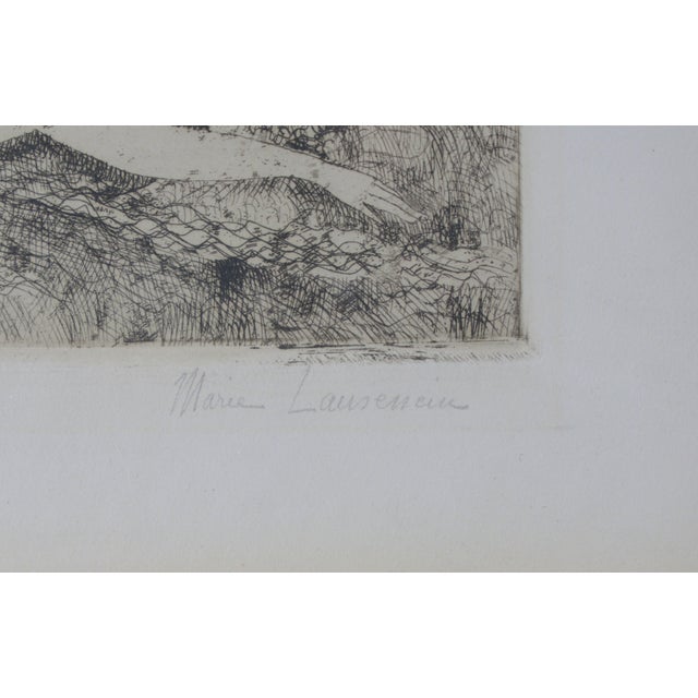 French Rare Marie Laurencin "La Sirène" (The Siren), 1922 Pencil Signed & Numbered Etching For Sale - Image 3 of 3