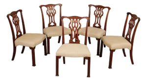 Baker Furniture Chippendale Style Set of Five Mahogany Dining Chairs
