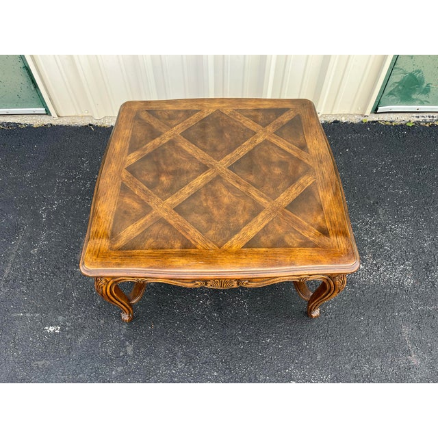 French Provincial 1980s Drexel Heritage French Country Walnut Side Table For Sale - Image 3 of 12