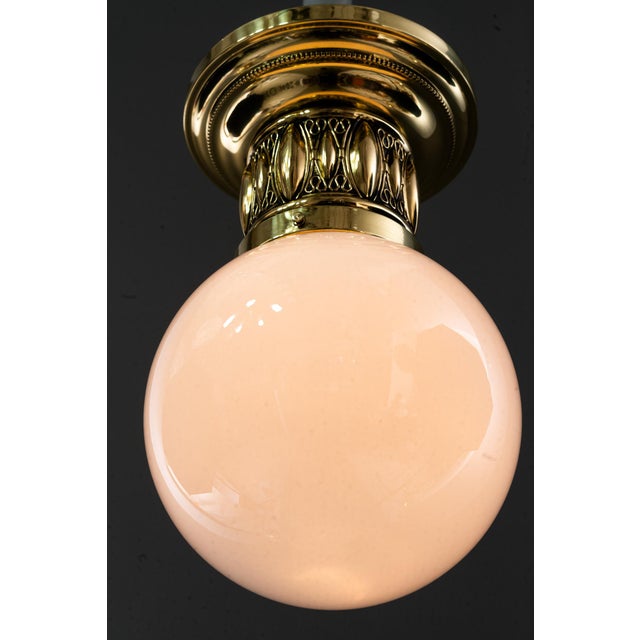 Art Deco Ceiling Lamp with Opal Glass Shade, 1920s For Sale - Image 12 of 16