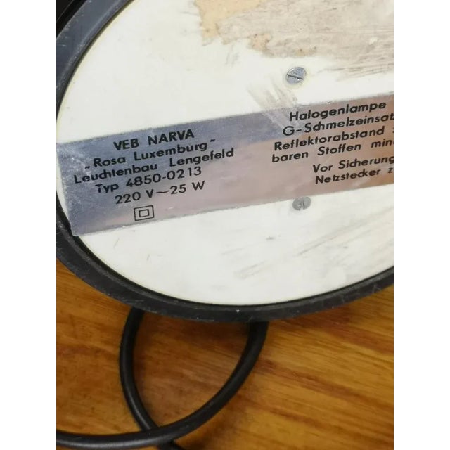 Industrial Veb Narva halogen table lamp Rosa Luxemburg model, made in the 1960s. It is in working condition, with original...