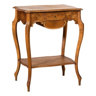 French Napolean III Inlaid Work Table, Late 19th Century For Sale