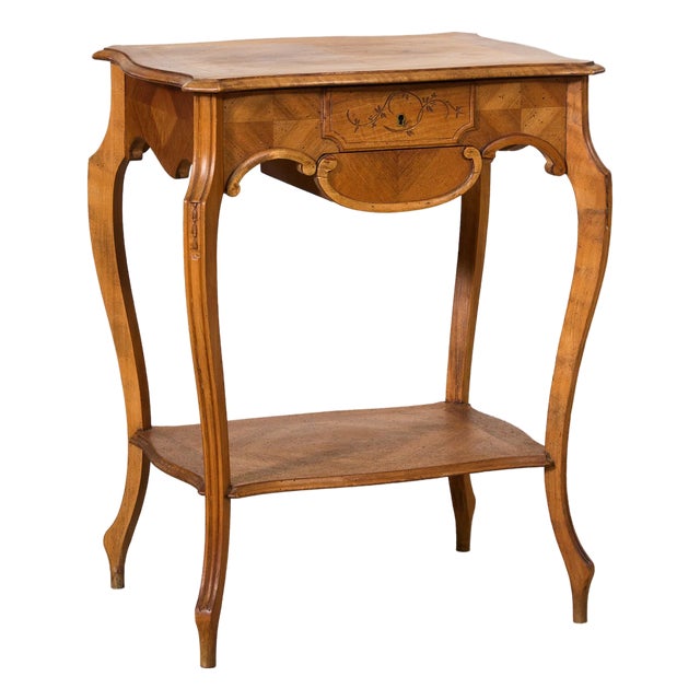 French Napolean III Inlaid Work Table, Late 19th Century For Sale