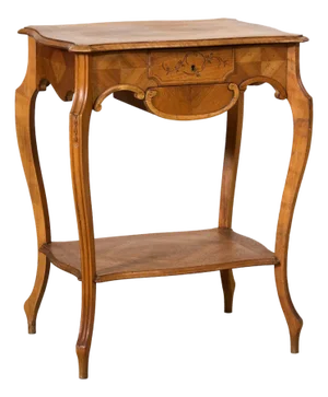 French Napolean III Inlaid Work Table, Late 19th Century