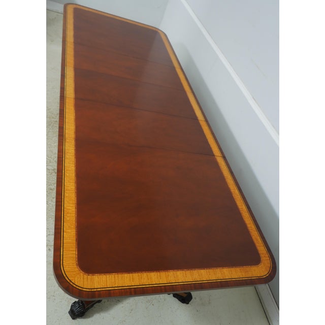 Baker Regency Style Mahogany Banded Dining Table For Sale - Image 9 of 18