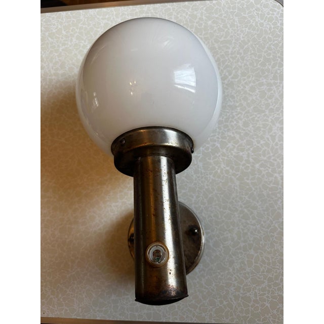 Modernist Wall Sconce in Opaline Glass and Chromed Metal, 1970s For Sale - Image 12 of 18