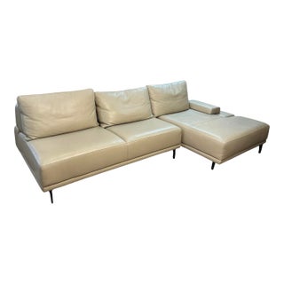 The Dellarobia ‘Felix’ Modular Modern Leather Sofa For Sale