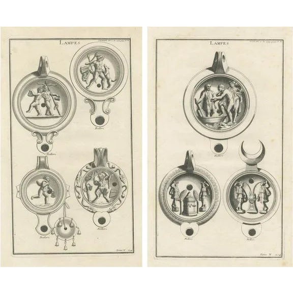 Ancient Lamps in Art, 1722, Paper For Sale