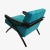Mid-Century Modern Butterfly Lounge Chair in Peacock Blue Velvet For Sale - Image 4 of 8