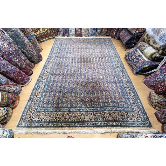 Hand-knotted Birjand rug by Ali Ghambari Birjand, signed | Origin: Birjand | Condition: Very good | Pattern: Striped motif...