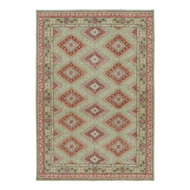Mint Rug & Kilim’s Oversized Diamond Play Rug in Mint and Rust, 12x15 For Sale - Image 8 of 8