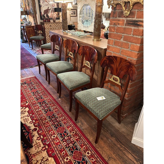 Biedermeier Style Flame Mahogany Dining Chairs -Set of 6 For Sale - Image 13 of 16