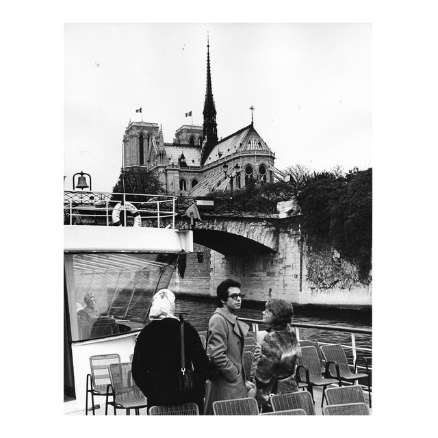 1971 Notre Dame Paris From Bateaux Mouches on the Seine For Sale