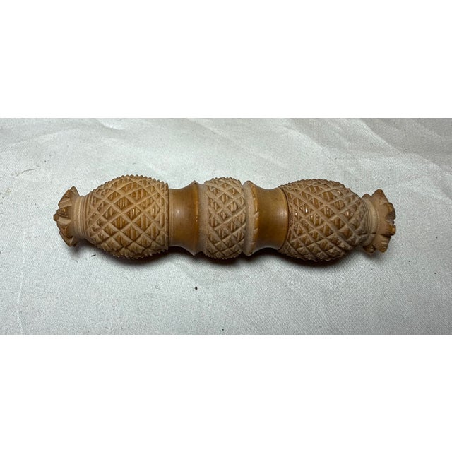 19th Century Antique Elaborate 19th-Century Sewing Needle Case Hand Carved Coquilla Nut Box For Sale - Image 5 of 7