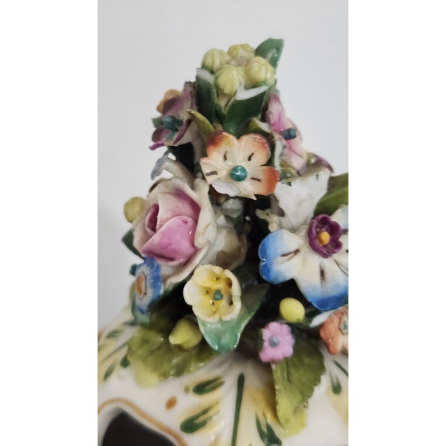 White Circa 1900 Vienna-Style Porcelain Potpourri Urn With Applied Flowers, Putti & Blue Shield Mark For Sale - Image 8 of 18