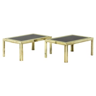 End Tables in Gilt Brass by Maison Iiwans, 1970s, Set of 2 For Sale