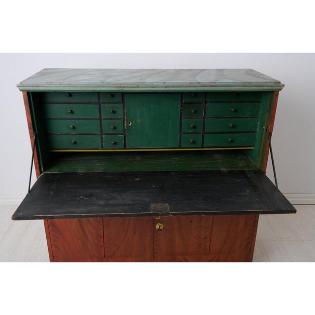 Antique Swedish Gustavian Secretary in Pine, 1850s For Sale - Image 9 of 14