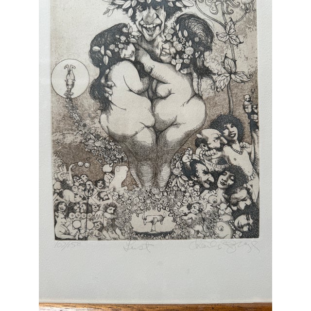 1980s Charles Bragg Seven Deadly Sins Signed Engraving Print - Lust For Sale - Image 5 of 5