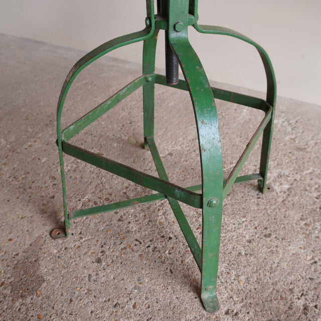 Industrial Green Stools, Set of 2 For Sale - Image 6 of 15
