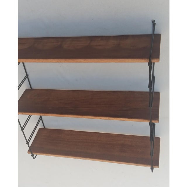 1950s Mid-Century Wood and Metal Wall Shelf, 1950s For Sale - Image 5 of 7