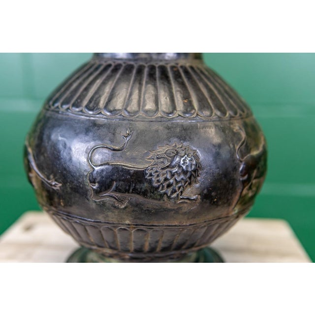 Bronze Hand-Forged Bronze Vase | Etruscan Revival For Sale - Image 8 of 17