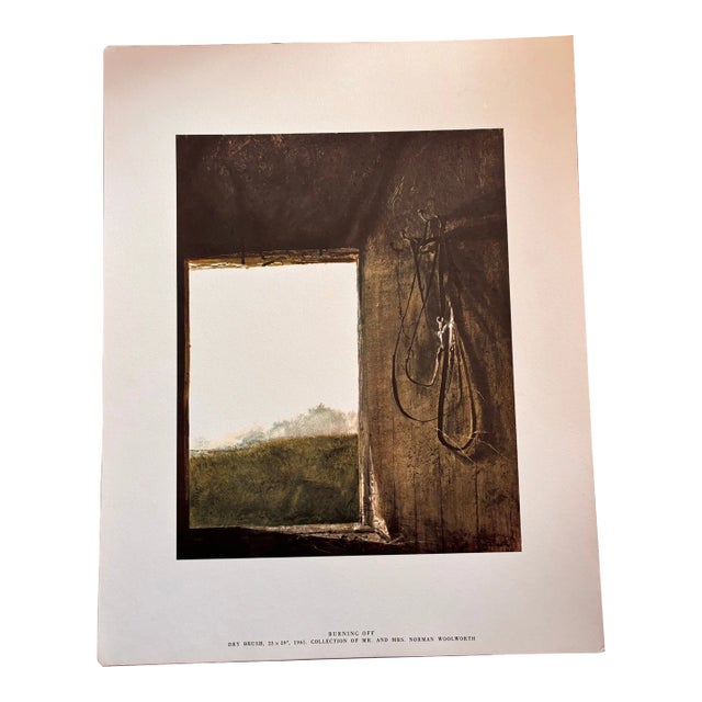 Andrew Wyeth, Burning Off, 1962 Published Lithograph Print (Offset) American Realism For Sale