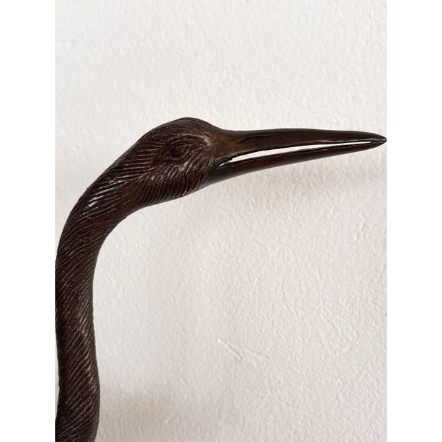 Large Burnished Brass Heron Sculptures, Italy, 1970, Set of 2 For Sale - Image 14 of 18