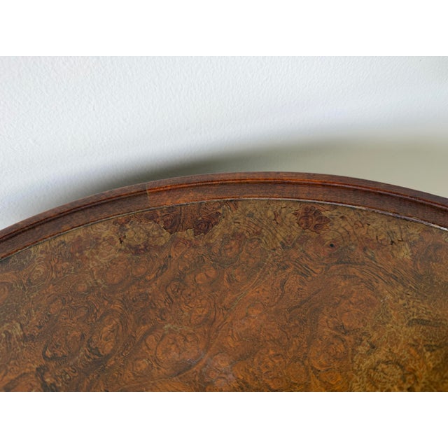 Wood Vintage French Empire Style Side Table With Burlwood Top by Old Colony Furniture For Sale - Image 7 of 12