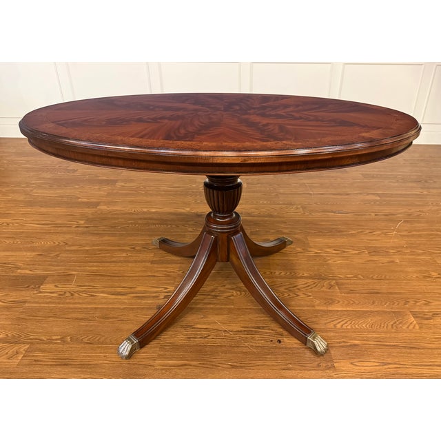 Traditional Oval Mahogany Dining/Breakfast/Game/Foyer Table by Leighton Hall - Made to Order For Sale - Image 11 of 11