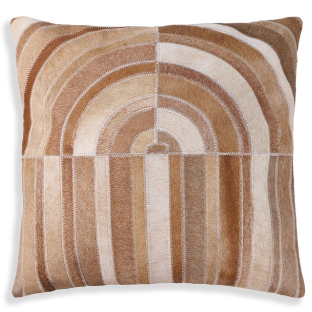 Luxury Genuine Hair-on Cowhide Arch Throw Pillow 18x18 | Handmade For Sale - Image 4 of 7