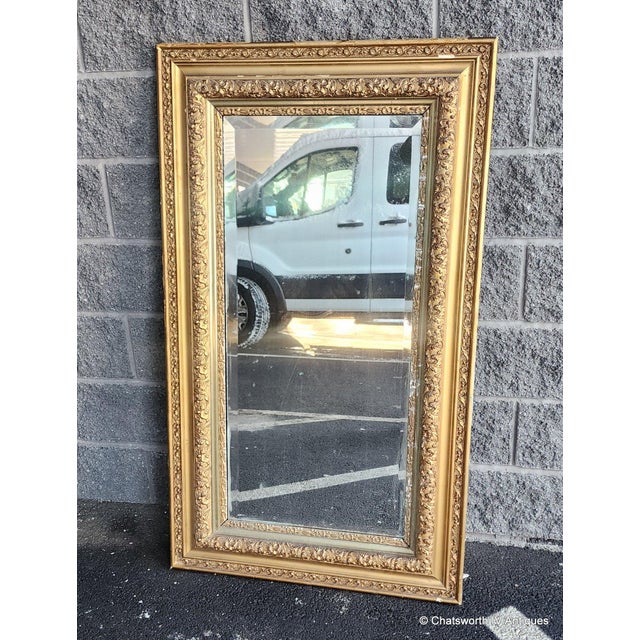Antique 19th Century Gilded Gesso & Wood Rectangular Mantel Mirror 51.5 X 30" For Sale In New York - Image 6 of 11