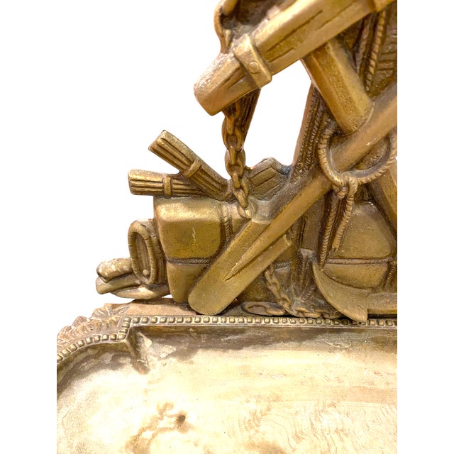 Early 20th Century French Gilt Bronze Umbrella Stand 26"h Nautical Sailor Anchor Decor Antique For Sale - Image 9 of 17