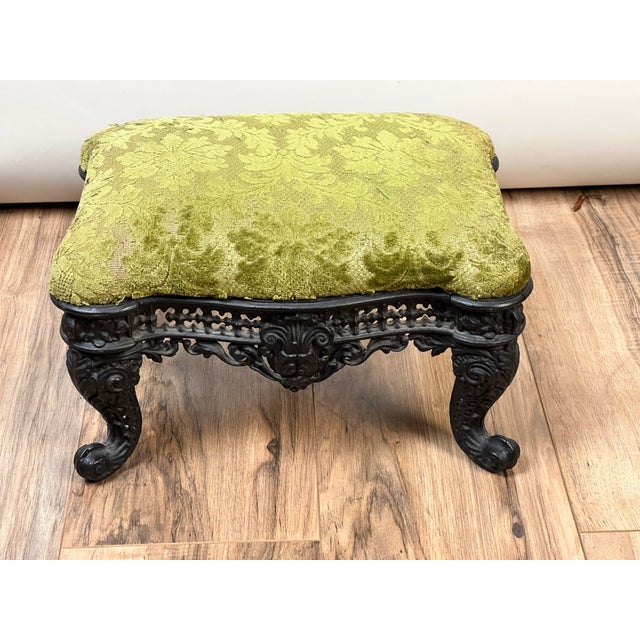 Victorian Antique Victorian Cast Iron Foot Stool C. 1900 For Sale - Image 3 of 8