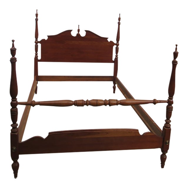 1980s Ethan Allen Cherry Full Double Poster Bed For Sale