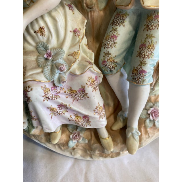 Vintage Arnart Creation Victorian Couple Porcelain Wall Art Hanging Decor For Sale In Oklahoma City - Image 6 of 8