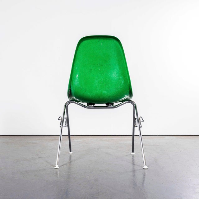 DSS Vivid Green Fibreglass Dining Chairs by Eames, 1960s, Set of 6 For Sale - Image 9 of 12