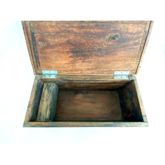 Brown Antique Mother of Pearl Chest on Custom Stand For Sale - Image 8 of 12