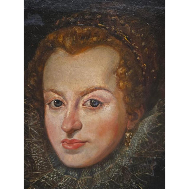 Circle of Juan Pantoja de la Cruz, Portrait of a Lady of the Spanish Court, 16th Century, Oil Painting For Sale - Image 3 of 13