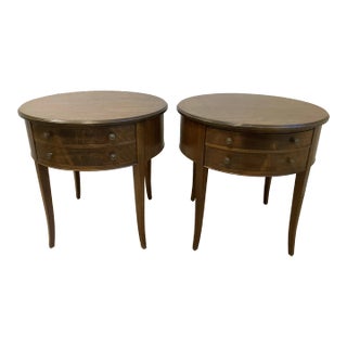 Vintage French-Style Round End Tables - a Pair For Sale