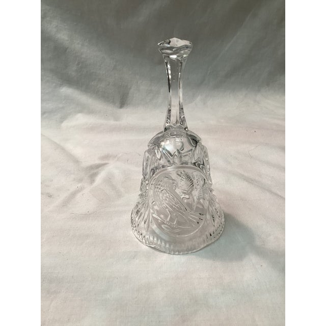 1970s Vintage Hofbauer Crystal Bell With Bird Motif For Sale - Image 5 of 5