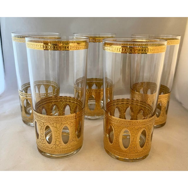 1960s Mid-Century Modern Culver "Antiqua" Highball Glasses - Set of 5 For Sale In Seattle - Image 6 of 11