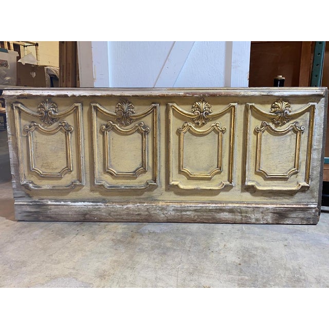 Fragment from French partial gilt boiserie wall paneling, great to use as a headboard! Appears to be original finish,...