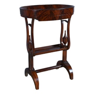 Empire Mahogany Burl Trinket Tray Table, Early 19th Century For Sale